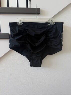 NWT torrid Black High-Rise Ruched Swim Bottoms